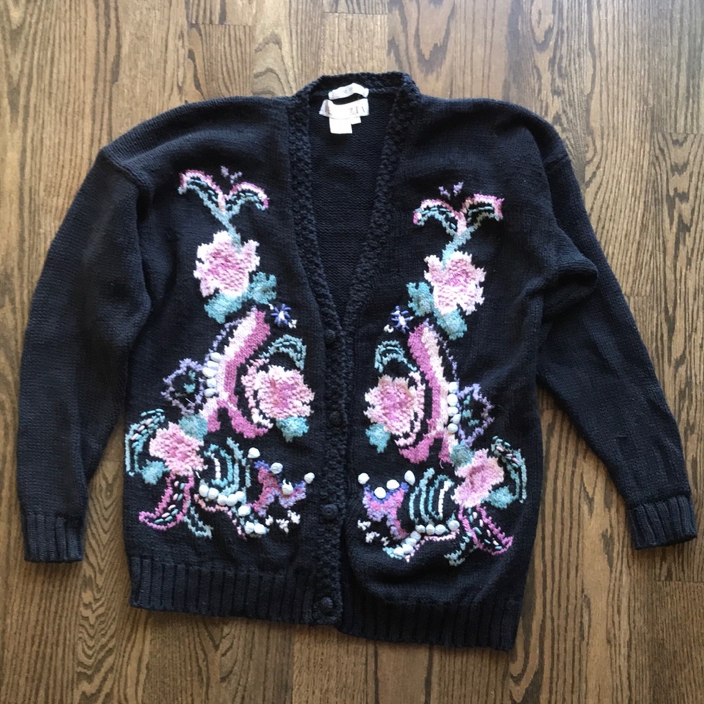 Venezia women’s black cardigan sweater, size 18/20